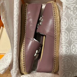 Tory Burch Eleanor Espadrille Goat Leather In Cipria Purple Size: 7